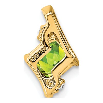 10K Yellow Gold Peridot & Diamond Slide Pendant – view 2