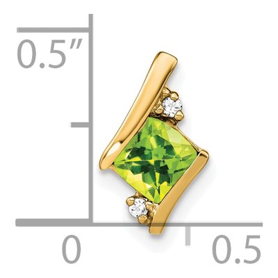 10K Yellow Gold Peridot & Diamond Slide Pendant – view 3