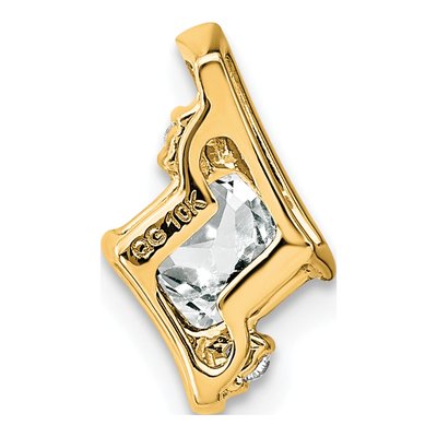 10K Yellow Gold White Topaz & Diamond Slide Pendant – view 2