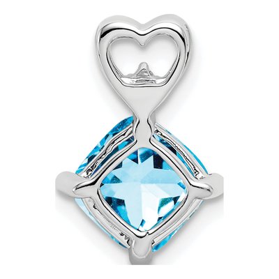 14K White Gold Amethyst & Diamond Heart Slide Pendant – view 4