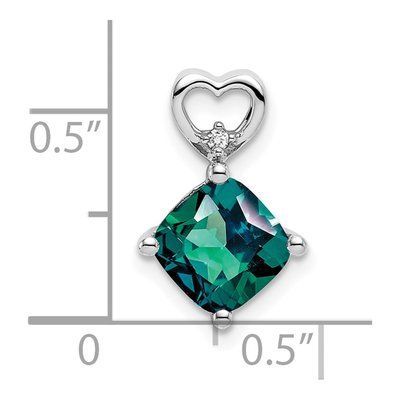 14K White Gold Diamond Heart Slide Pendant – view 2