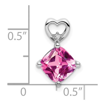 14K White Gold Diamond Heart Slide Pendant – view 2