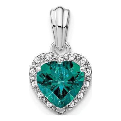 Sterling Silver 1/15 ct tw Diamond Heart Pendant