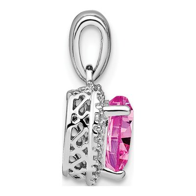 Sterling Silver 1/15 ct tw Diamond Heart Pendant – view 3