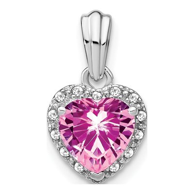 Sterling Silver 1/15 ct tw Diamond Heart Pendant