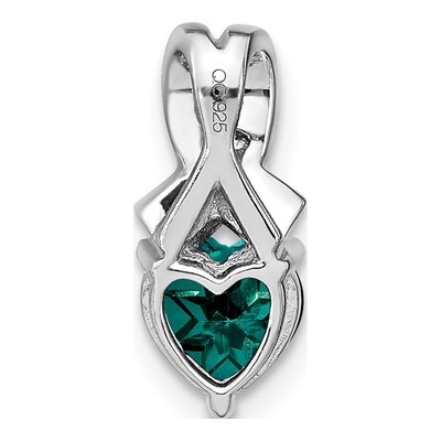 Sterling Silver Diamond Heart Pendant – view 4