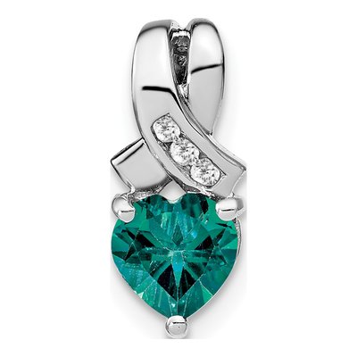 Sterling Silver Diamond Heart Pendant