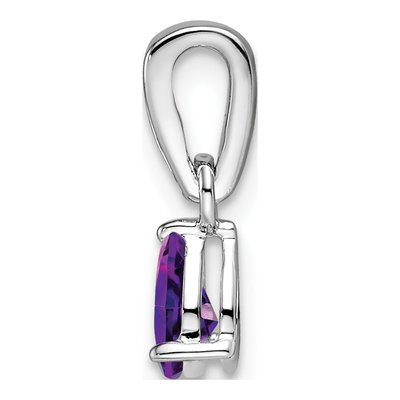 10K White Gold Amethyst & Diamond Pear Pendant – view 3