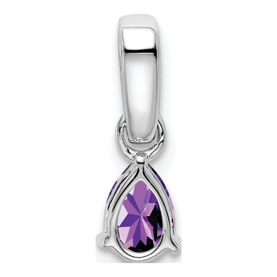 10K White Gold Amethyst & Diamond Pear Pendant – view 5