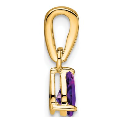 10K Yellow Gold Amethyst & Diamond Birthstone Pendant – view 2