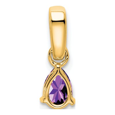 14K Yellow Gold Amethyst & Diamond Pear Pendant – view 3