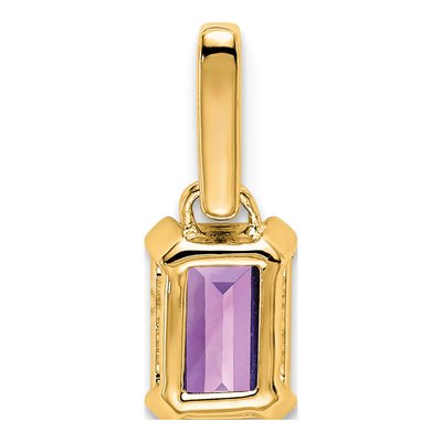 10K Yellow Gold Amethyst & Diamond Birthstone Pendant – view 3
