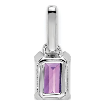 14K White Gold Amethyst & Diamond February Pendant – view 3