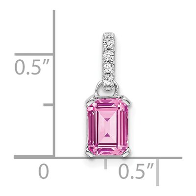 14K White Gold Diamond October Pendant – view 2