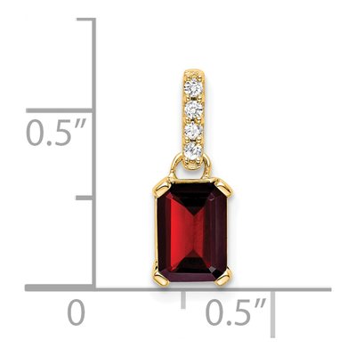 10K Yellow Gold Garnet & Diamond January Pendant – view 2