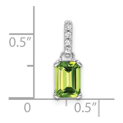 10K White Gold Peridot & Diamond August Pendant – view 3