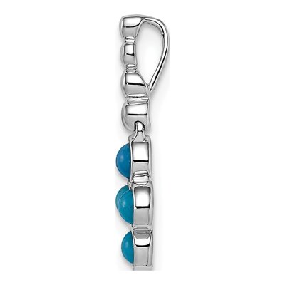 14K White Gold Turquoise Pendant – view 2