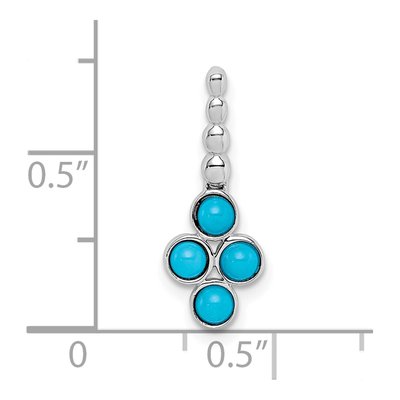 14K White Gold Turquoise Pendant – view 3
