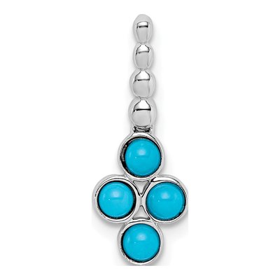 14K White Gold Turquoise Pendant