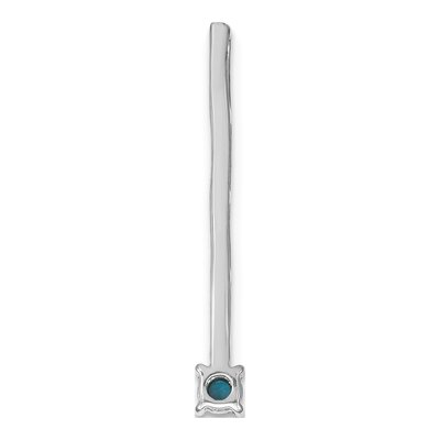 14K White Gold Turquoise & White Topaz Slide Pendant – view 4