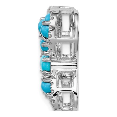 14K White Gold Turquoise & White Topaz Butterfly Slide Pendant – view 2