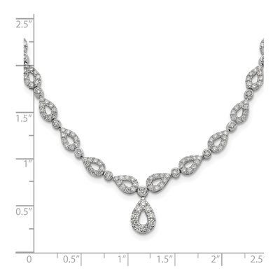 14K White Gold 2 3/4 ct tw Lab-Grown Diamond Teardrop Necklace – view 4