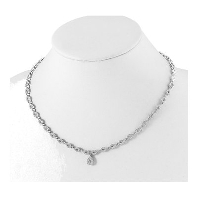 14K White Gold 2 3/4 ct tw Lab-Grown Diamond Teardrop Necklace – view 5