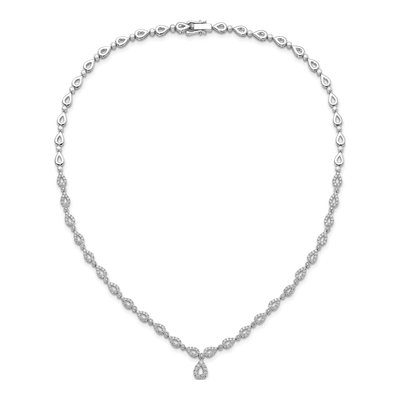 14K White Gold 2 3/4 ct tw Lab-Grown Diamond Teardrop Necklace – view 6