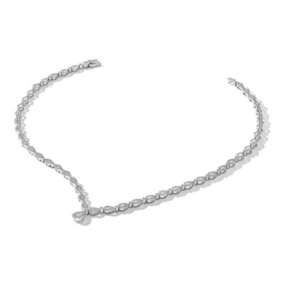 14K White Gold 2 3/4 ct tw Lab-Grown Diamond Teardrop Necklace – view 7