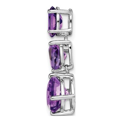 14K White Gold Amethyst Natural Slide Pendant – view 2