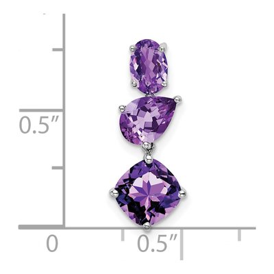 14K White Gold Amethyst Natural Slide Pendant – view 3