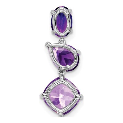14K White Gold Amethyst Natural Slide Pendant – view 4