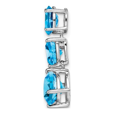 14K White Gold Swiss Blue Topaz Slide Pendant – view 3