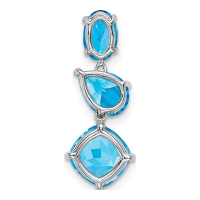 14K White Gold Swiss Blue Topaz Slide Pendant – view 5