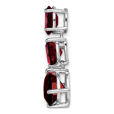 14K White Gold Garnet Natural Slide Pendant – view 2