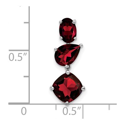 14K White Gold Garnet Natural Slide Pendant – view 3
