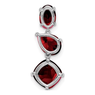 14K White Gold Garnet Natural Slide Pendant – view 4