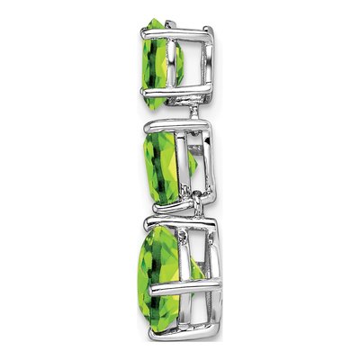 14K White Gold Peridot Natural Slide Pendant – view 3