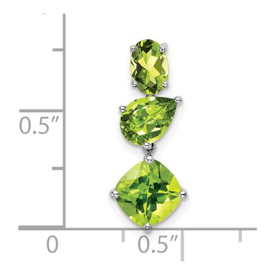 14K White Gold Peridot Natural Slide Pendant – view 4