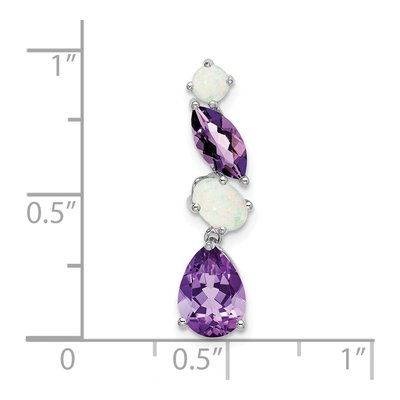 14K White Gold Amethyst & Opal Slide Pendant – view 3
