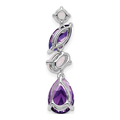 14K White Gold Amethyst & Opal Slide Pendant – view 4