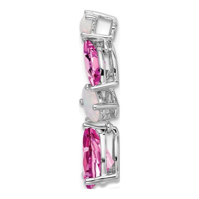14K White Gold Opal Slide Pendant – view 2