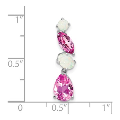 14K White Gold Opal Slide Pendant – view 3