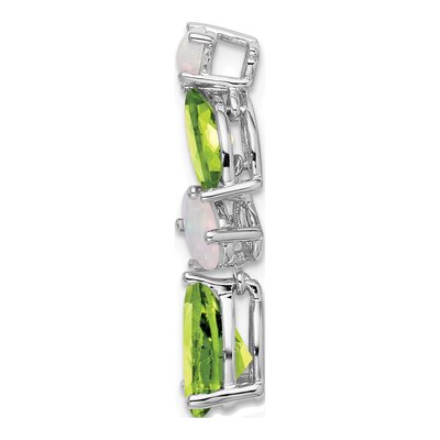 14K White Gold Peridot & Opal Slide Pendant – view 2