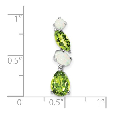 14K White Gold Peridot & Opal Slide Pendant – view 3