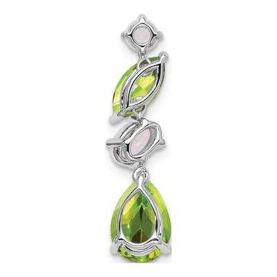 14K White Gold Peridot & Opal Slide Pendant – view 4