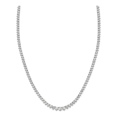 14K White Gold Lab Grown Diamond Tennis Necklace – view 3