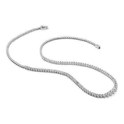14K White Gold Lab Grown Diamond Tennis Necklace – view 7