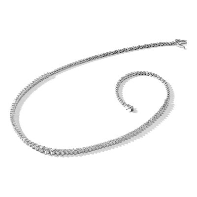 14K White Gold Lab Grown Diamond Tennis Necklace – view 8