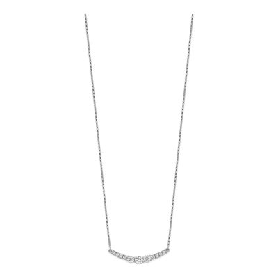 14K White Gold 3/4 ct tw Lab-Grown Diamond Bar Necklace – view 2